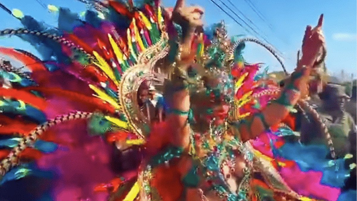 Masqueraders take to the streets for Grand Kadooment Day, the finale of Barbados Crop Over 2026