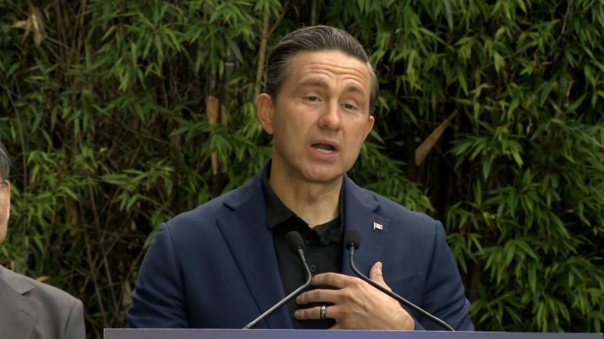 Conservative Leader Pierre Poilievre speaks about softwood lumber tariffs