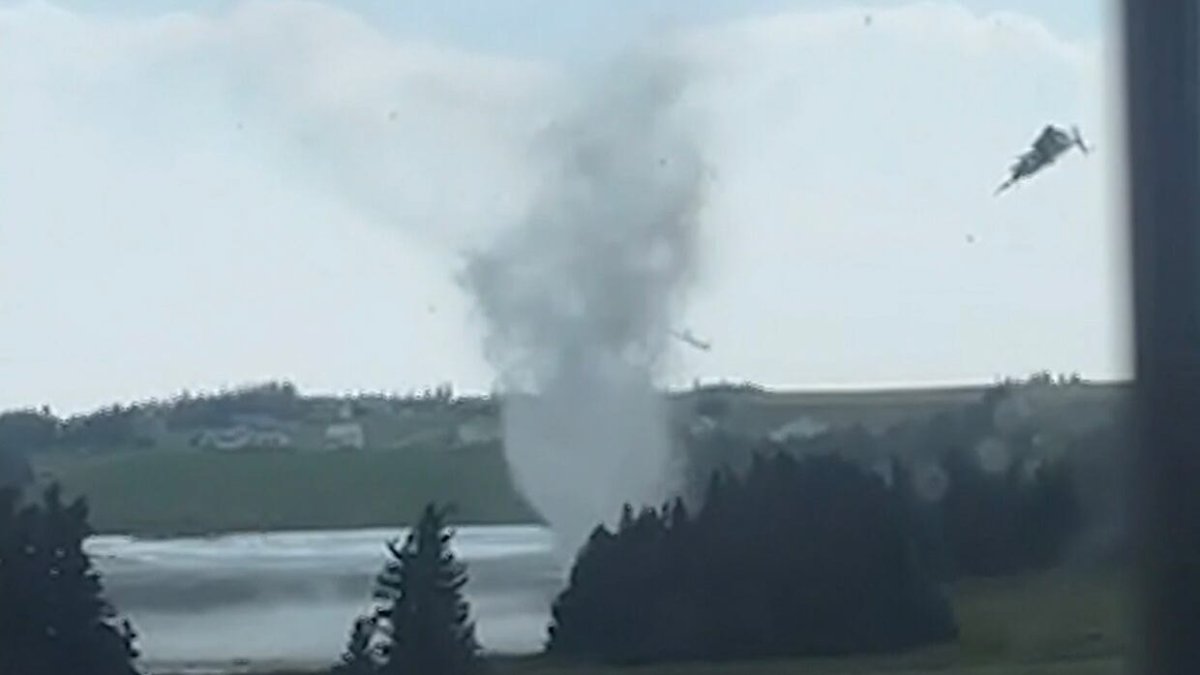 Video still captured by a resident in Little Harbour, P.E.I., showing the tornado that Environment Canada later confirmed