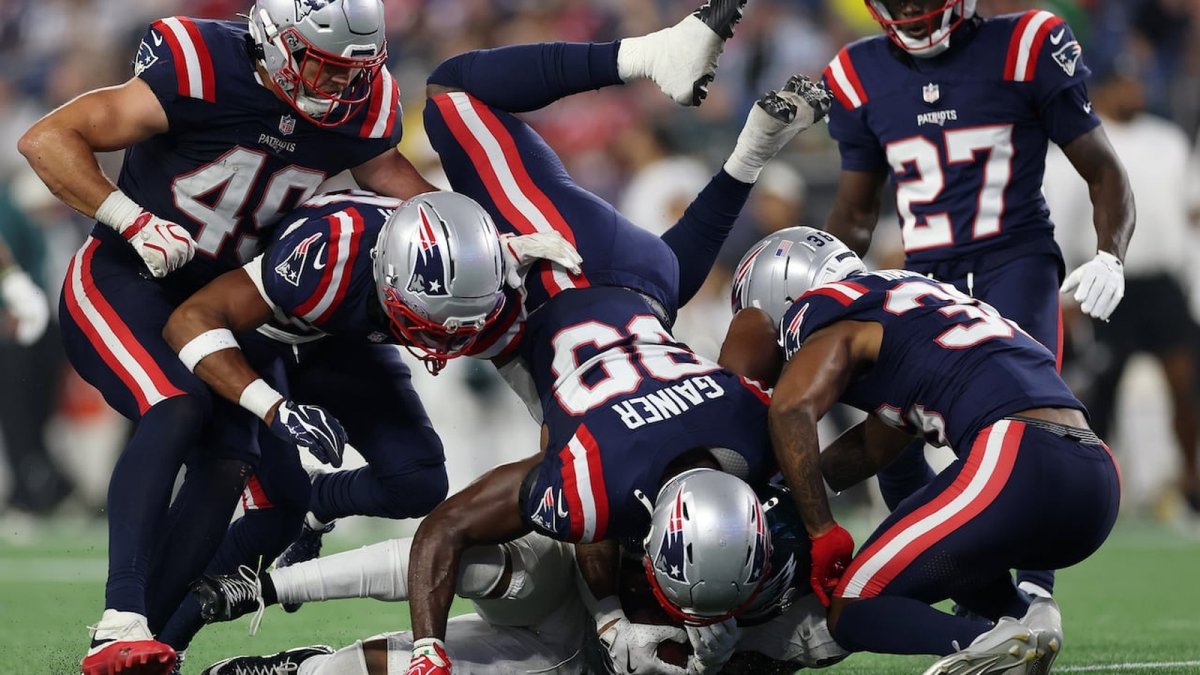 Former NFL players in a tackle. A new study published in The BMJ found at least one in four former NFL players had CTE at death.