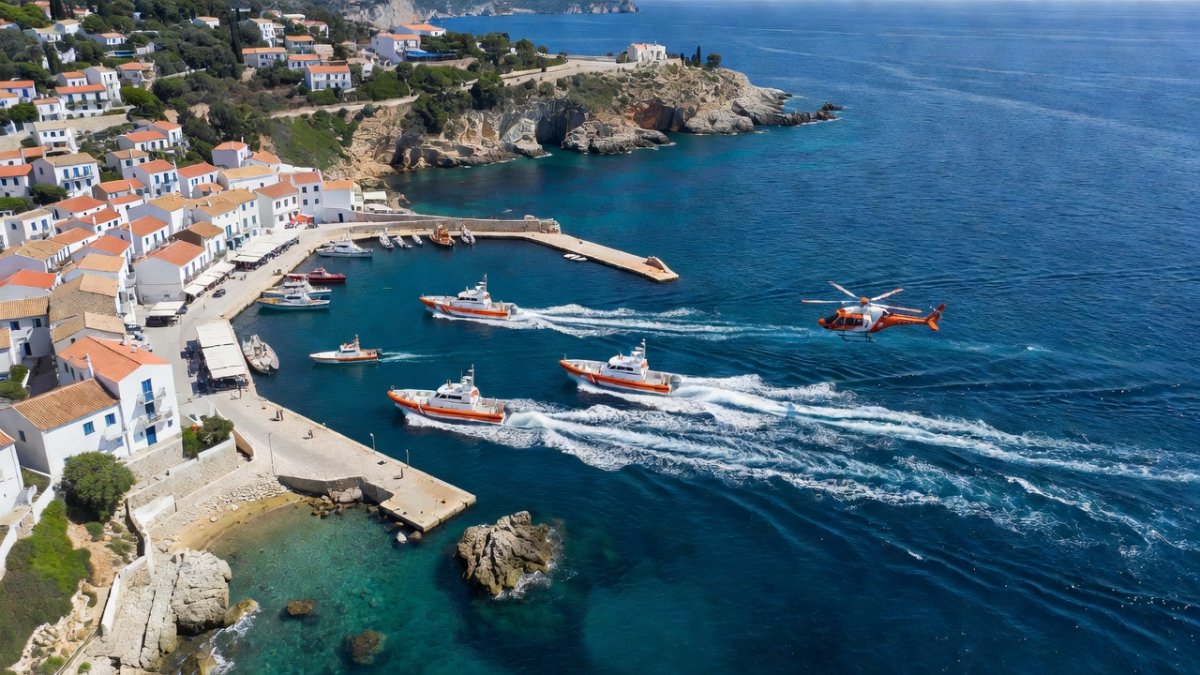Search and rescue vessels gather off Kyrenia following the Filo Jet ferry capsizing