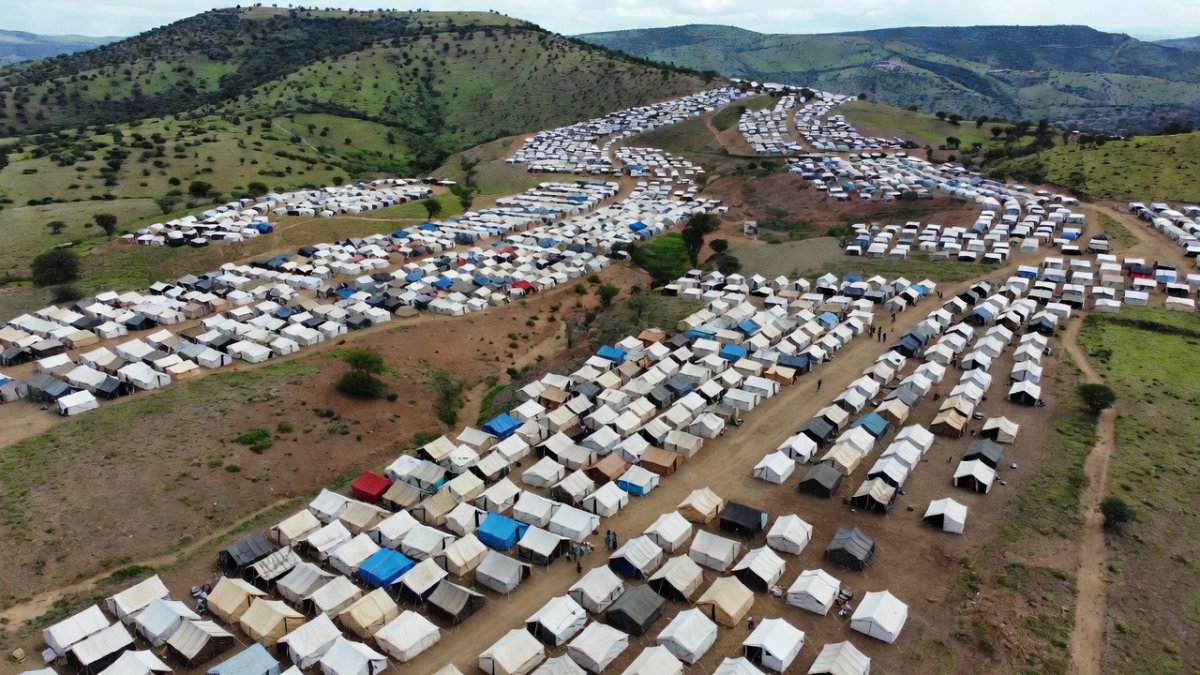 A displacement camp in eastern Democratic Republic of Congo amid the Ebola outbreak