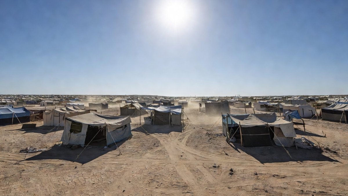 Tents housing displaced families in Gaza amid ongoing power shortages