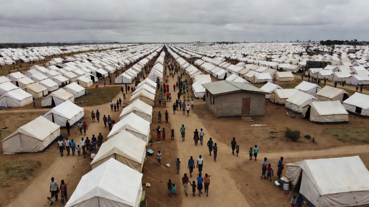 Displacement camp near Bunia in Ituri Province, DRC, where maternal health services are under strain