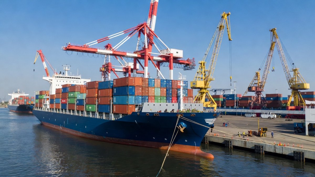 A methanol dual-fuel containership under construction at Yangzijiang Shipbuilding in Jingjiang, Jiangsu Province