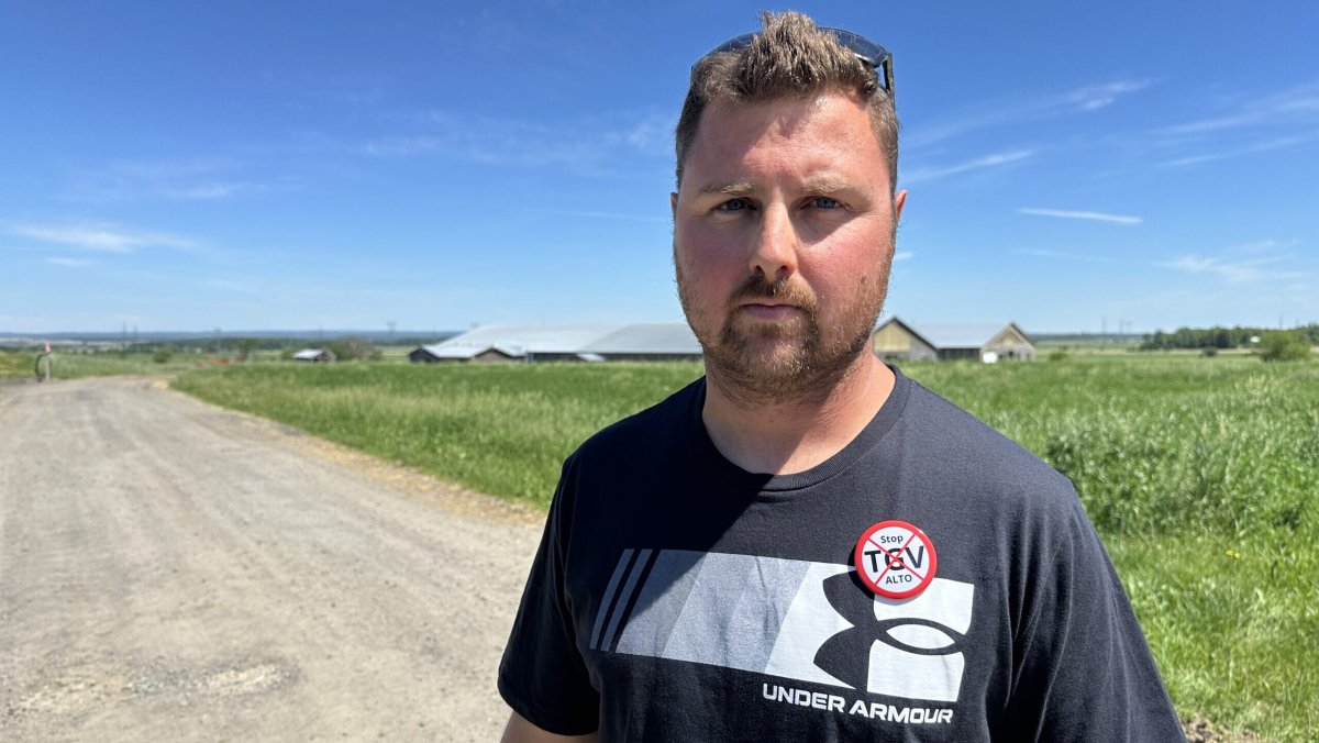 Dairy farmer Bruno Proulx at Ferme M.G Proulx in Saint-Placide, Que., says the Alto high-speed rail project would cut farming communities in half