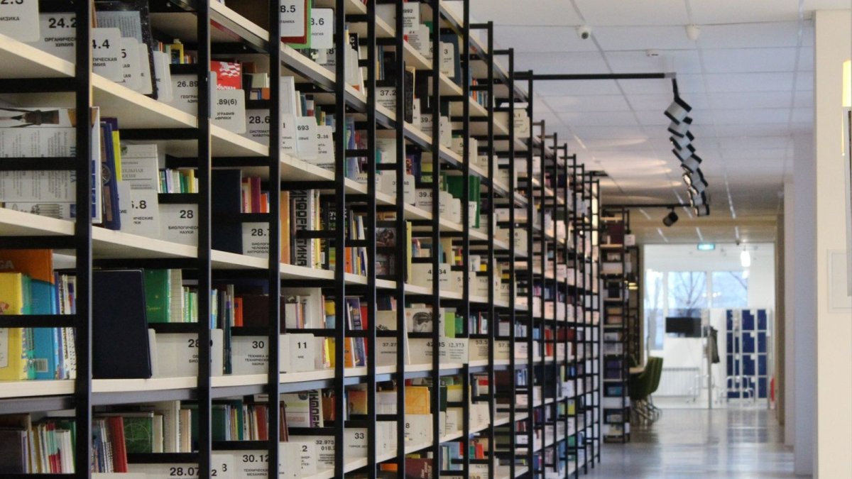 A library bookshelf, a reminder of the literary world Sue Nyathi entered when she self-published her debut novel
