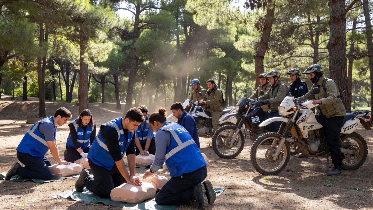 US teenagers training with United Hatzalah in Israel