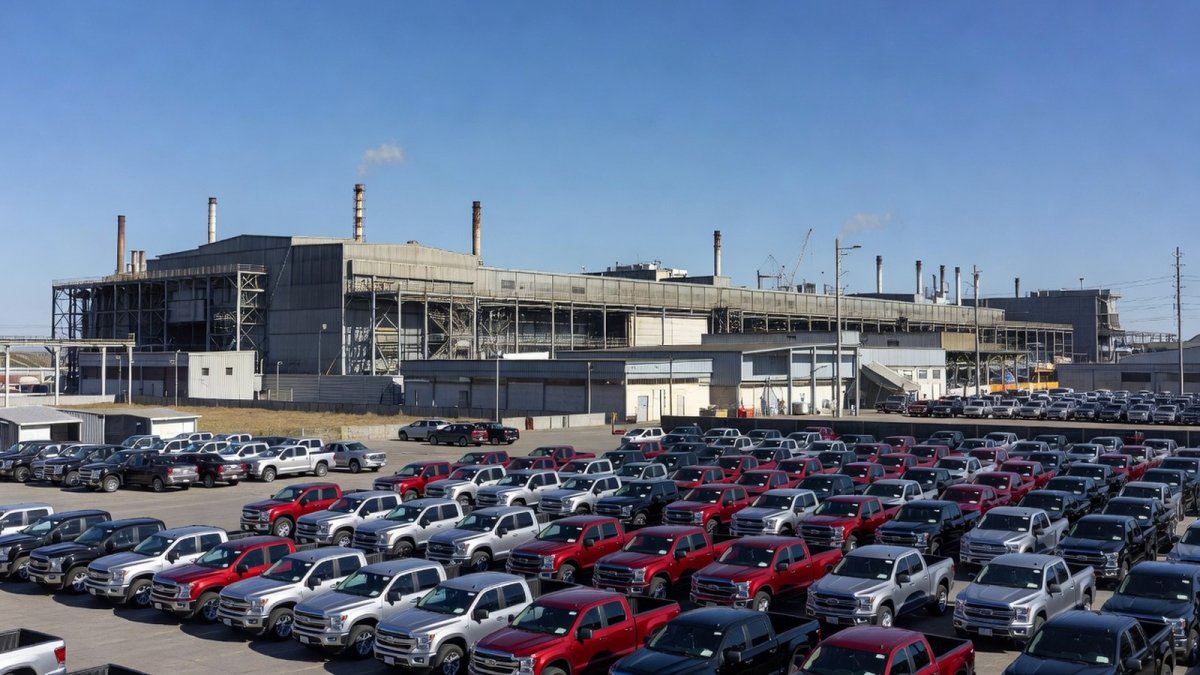 Exterior view of a General Motors assembly plant in Ontario