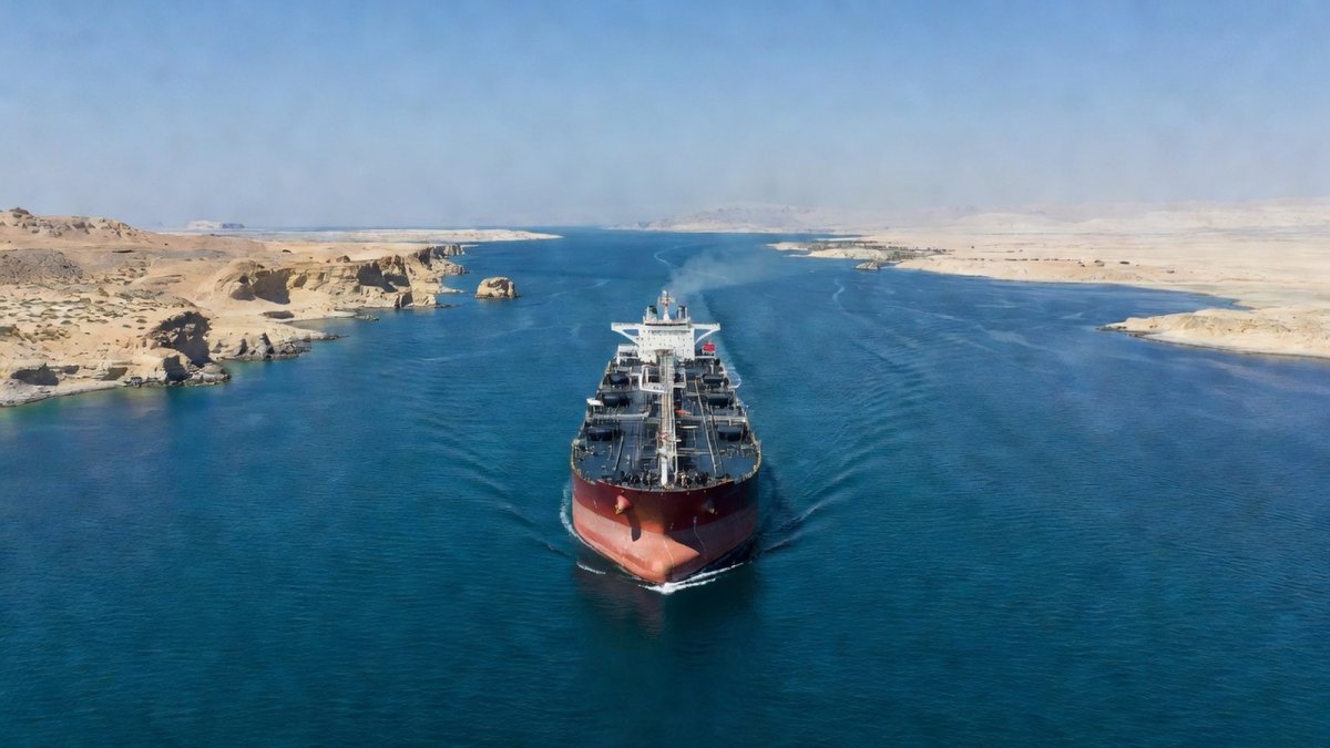 Oil tanker transiting the Strait of Hormuz