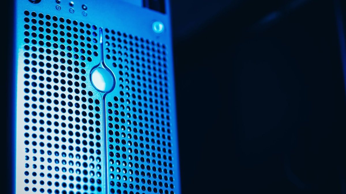 Server racks in a modern data center powering the AI boom