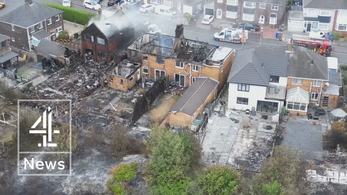 Channel 4 News report on wildfires destroying homes in the West Midlands