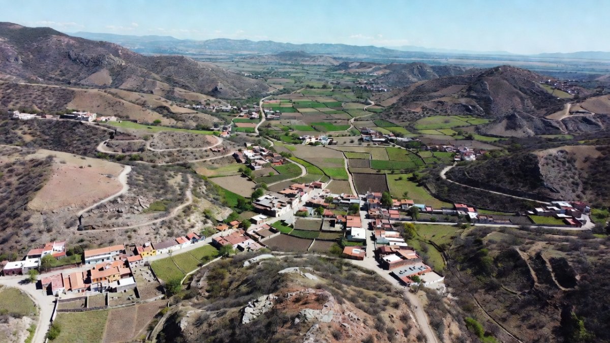 Aerial view of a Mexican region affected by cartel drone activity