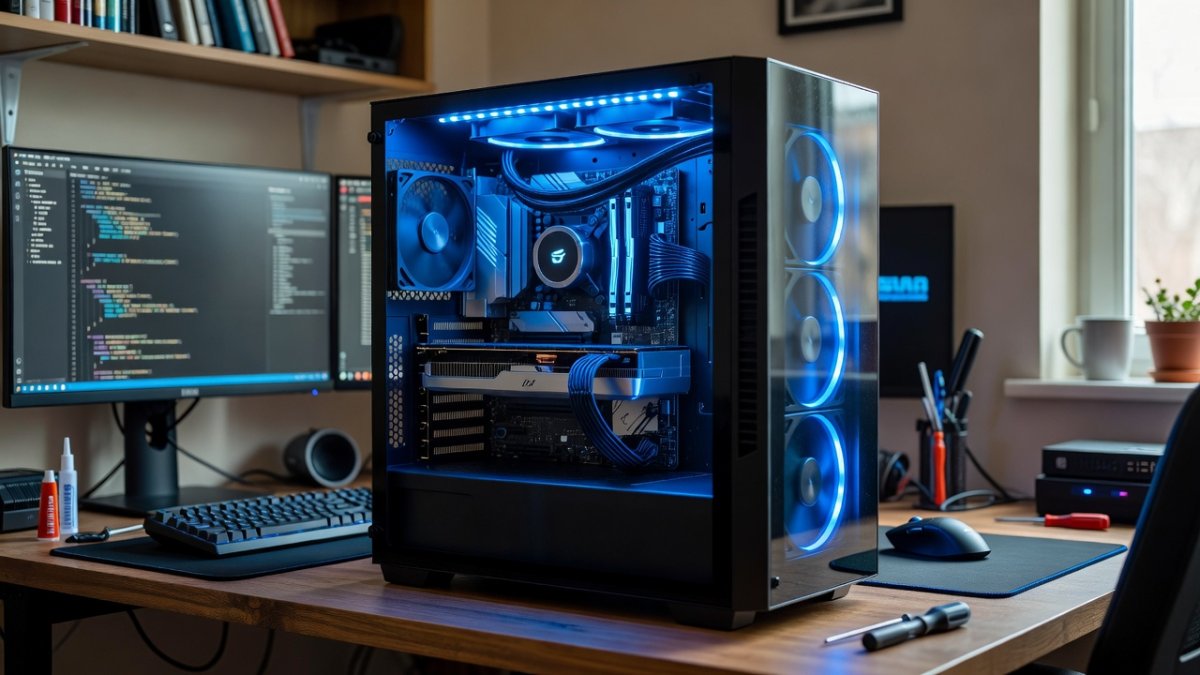 Gaming PC with powerful graphics card for local AI