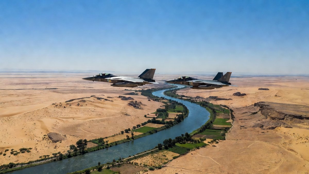 PLA Air Force J-16 and Egyptian Rafale fighters during the Eagles of Civilization 2026 joint air training exercise in Egypt
