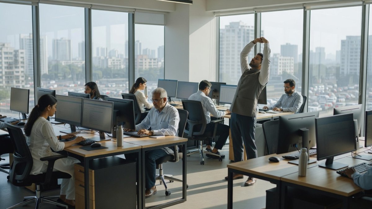 Indian office workers demonstrating prolonged sedentary behaviour linked to higher NCD risk
