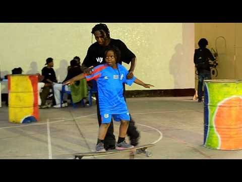 Skateboarder performing at the To Skater Festival in Kinshasa