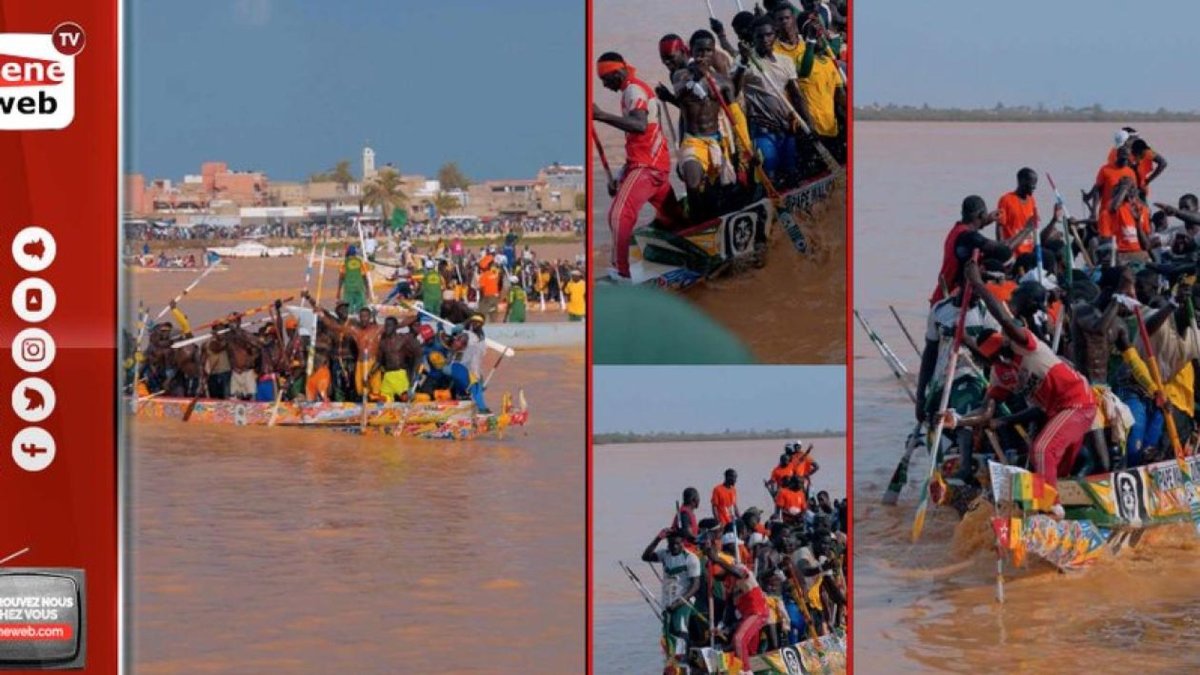 Crowds and fishing community at Guet Ndar during the Saint-Louis Regatta