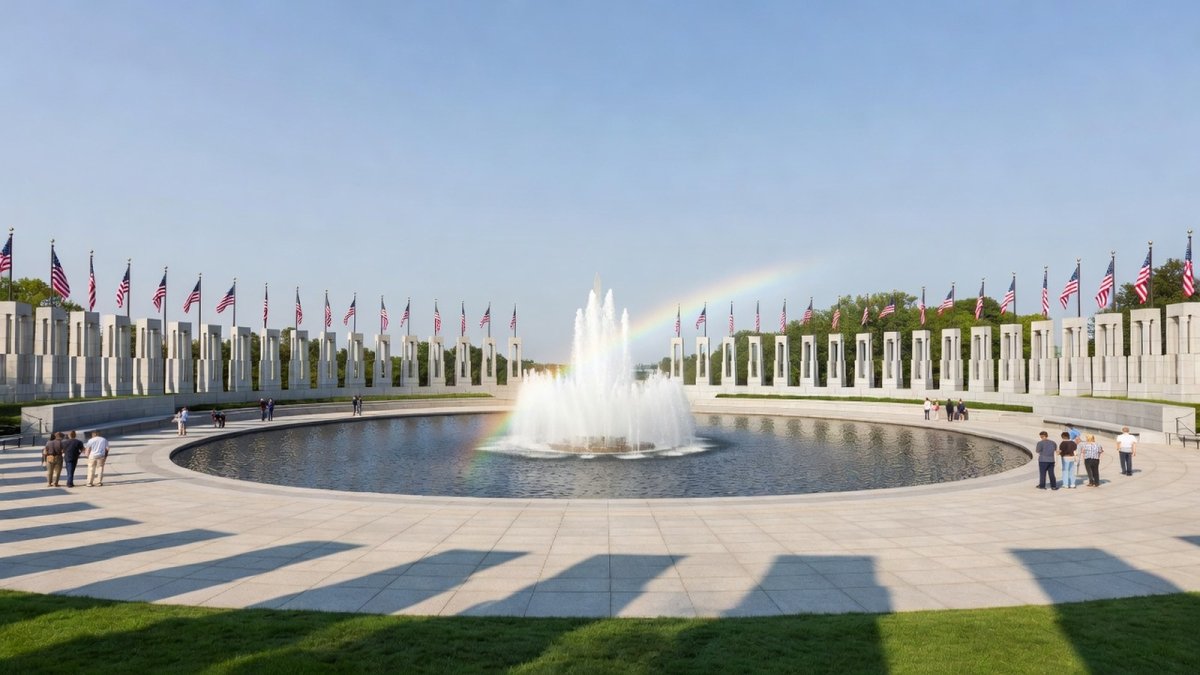 World War II Memorial in Washington Vandalized With Graffiti and Soap in 'Utter Disgrace'