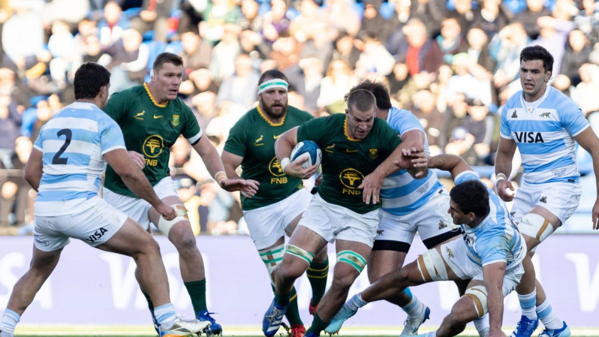 Springbok head coach Rassie Erasmus addresses the media after the win in Buenos Aires