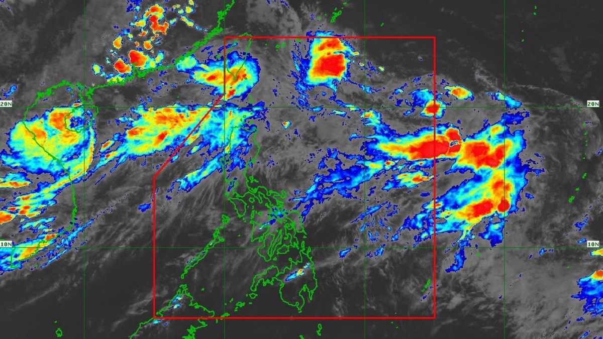PAGASA weather forecast map showing the Southwest Monsoon affecting Luzon