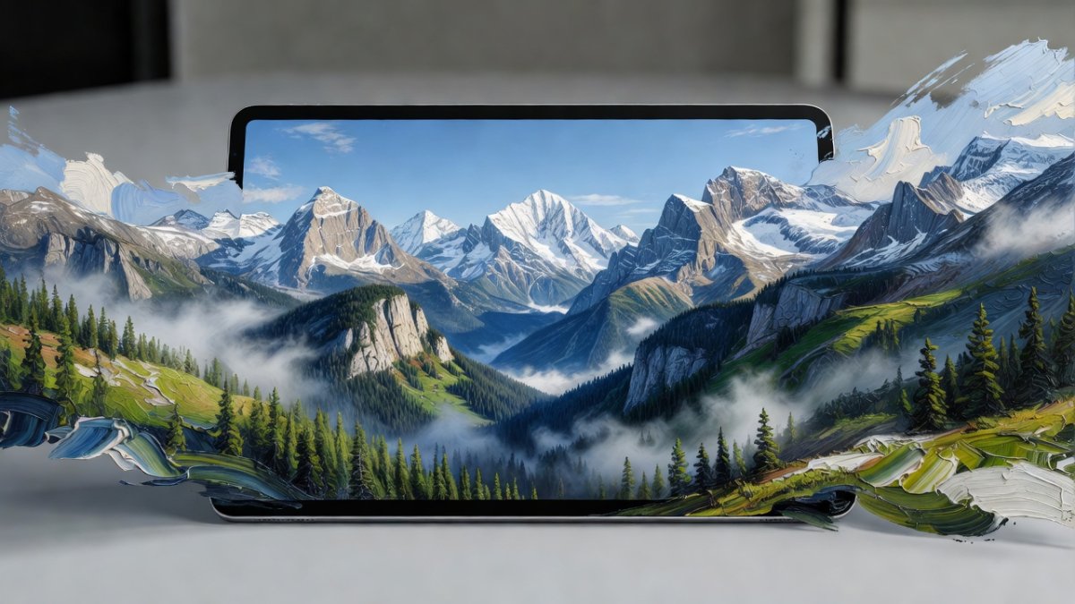 Zoom Out feature extends an AI generated landscape canvas