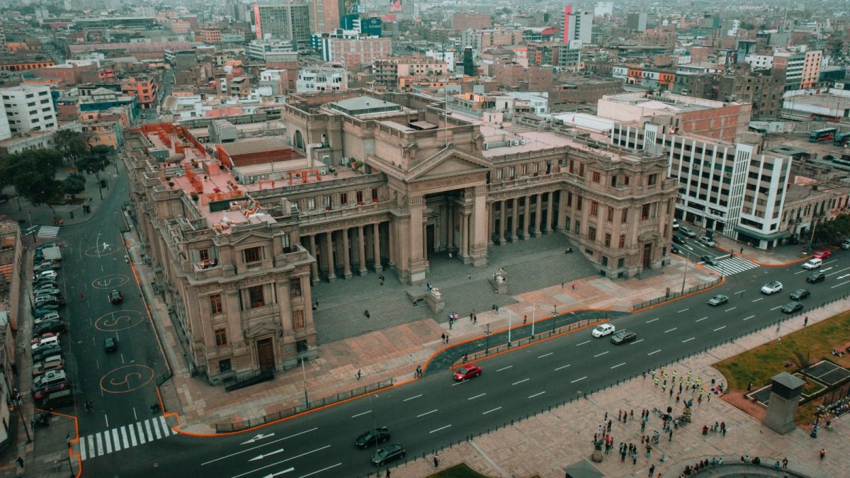 Palace of Justice in Lima, seat of Peru's highest courts and symbol of the country's corruption reckoning