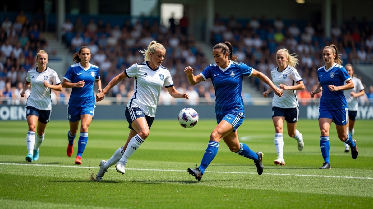 Women's football match action on a green pitch, reflecting the global growth of the women's game