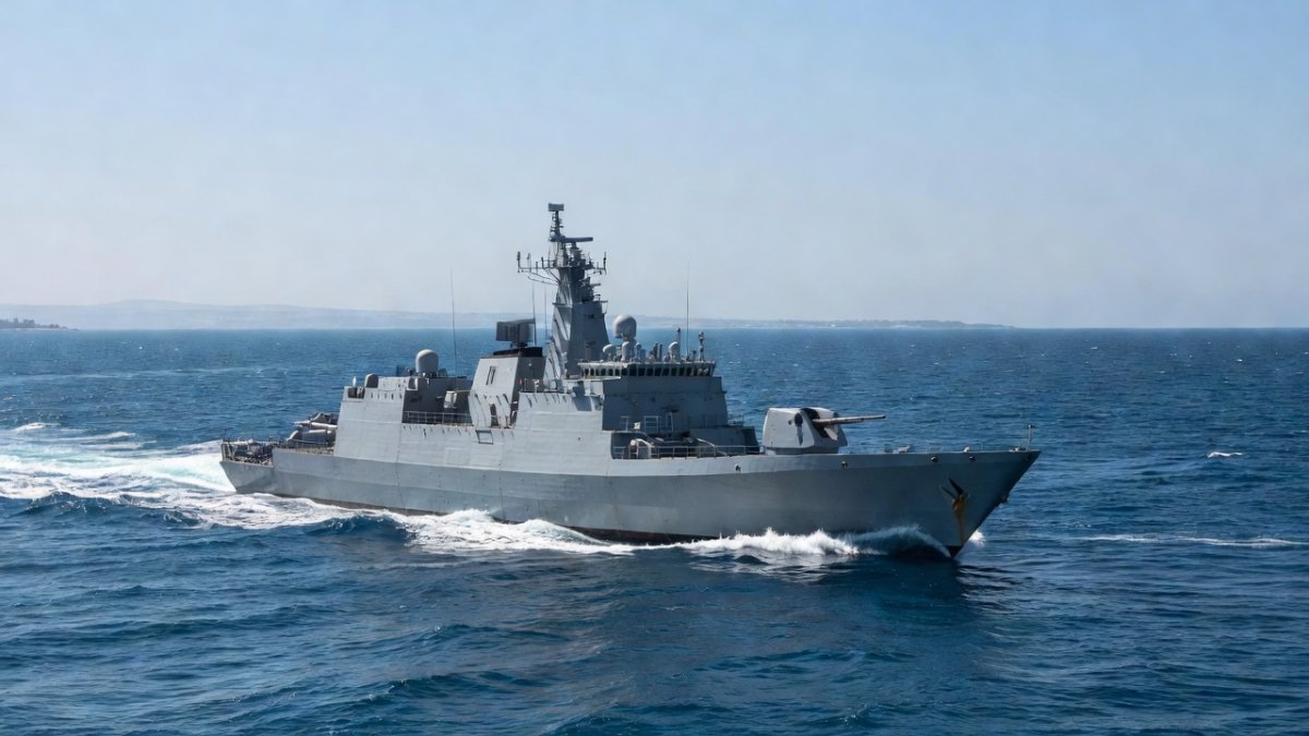 Israeli Navy Sa'ar 6-class corvette with advanced missile defense systems