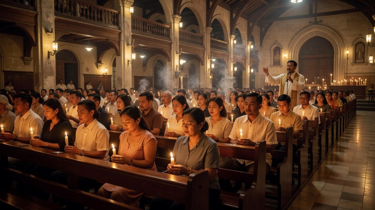 Devotees in prayer during the El Shaddai 42nd anniversary celebration