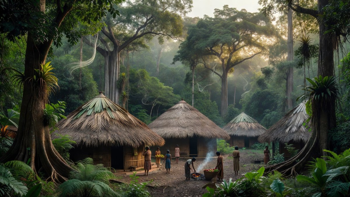 Indigenous community village in the Brazilian Amazon