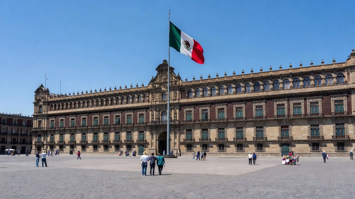 Palacio Nacional in Mexico City, where President Claudia Sheinbaum holds the Mananera del Pueblo