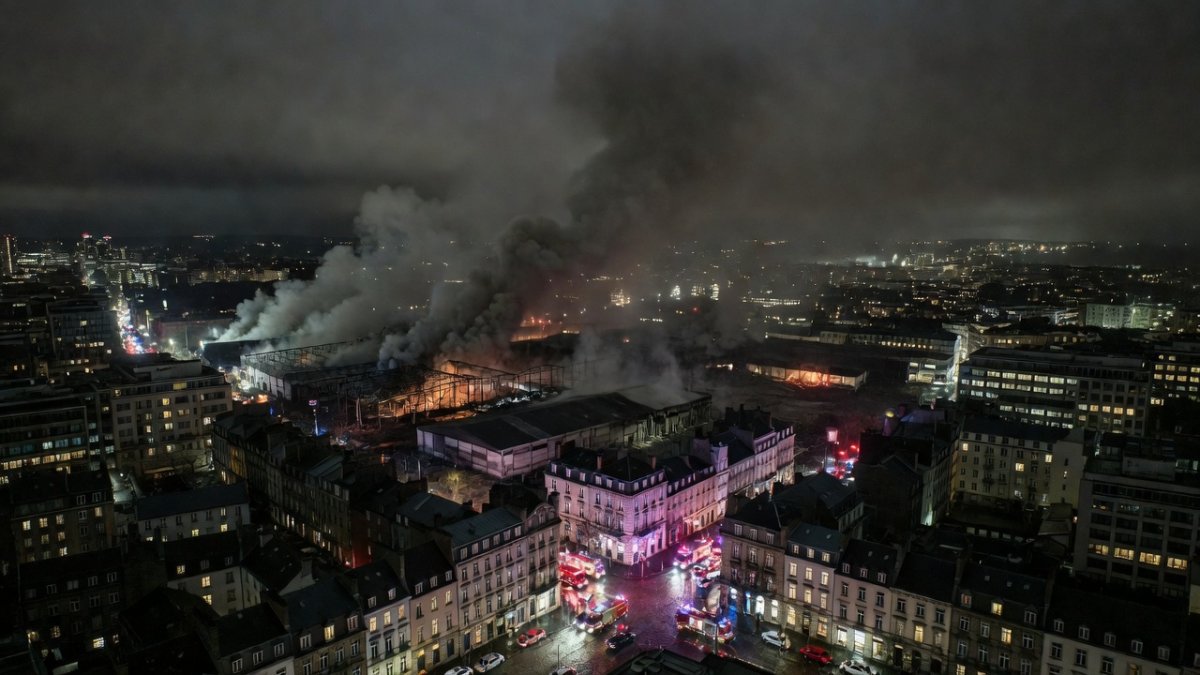 Smoke rises over Kyiv after Russian missile and drone strikes