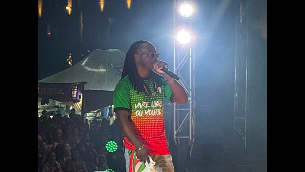 Guadeloupean dancehall star Admiral T on stage at Festival Nuits d'Afrique