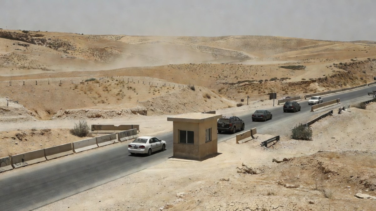 A checkpoint road in the occupied West Bank, where journalist Mahmoud Fatafta was detained in May 2024