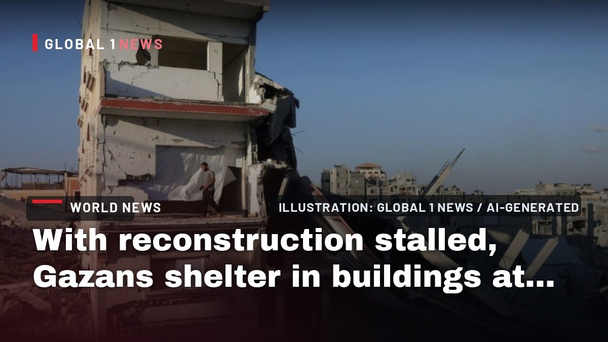 With reconstruction stalled, Gazans shelter in buildings at risk of collapse