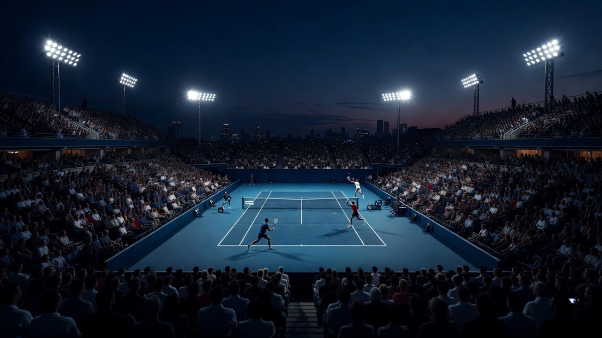 Gael Monfils in action at the 2026 US Open