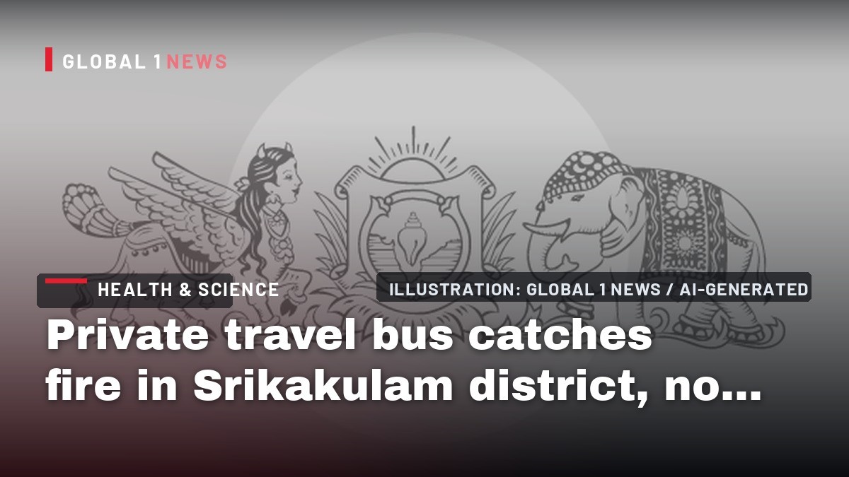 Private travel bus catches fire in Srikakulam district, no injuries reported