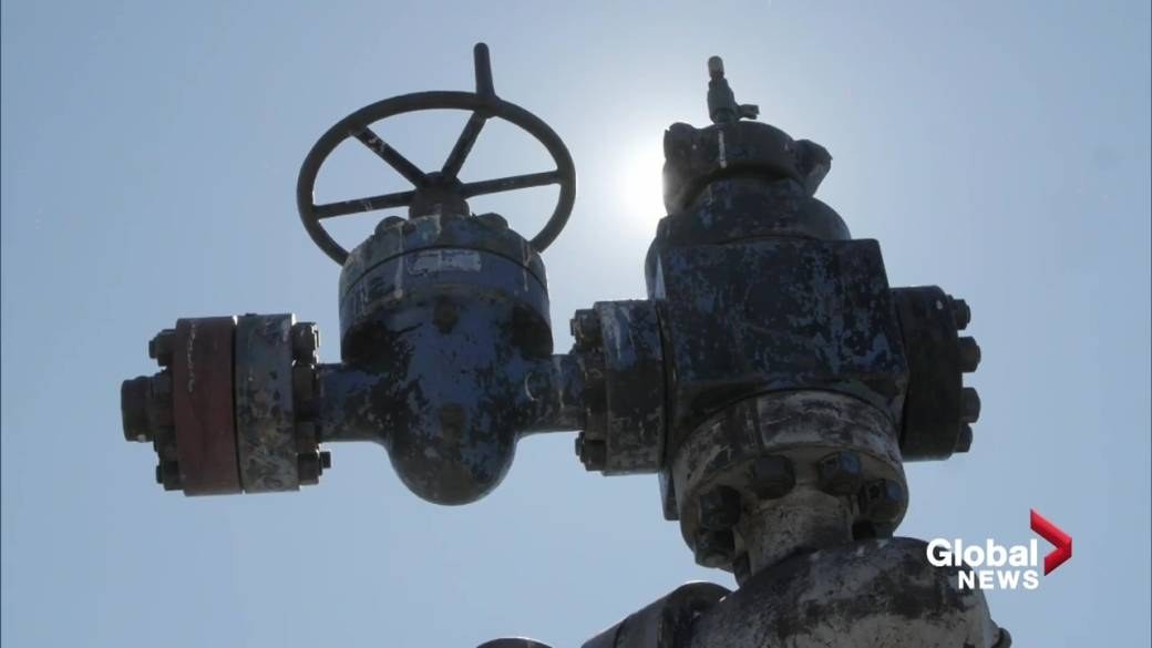 Decommissioned oil and gas well infrastructure awaiting cleanup in Alberta