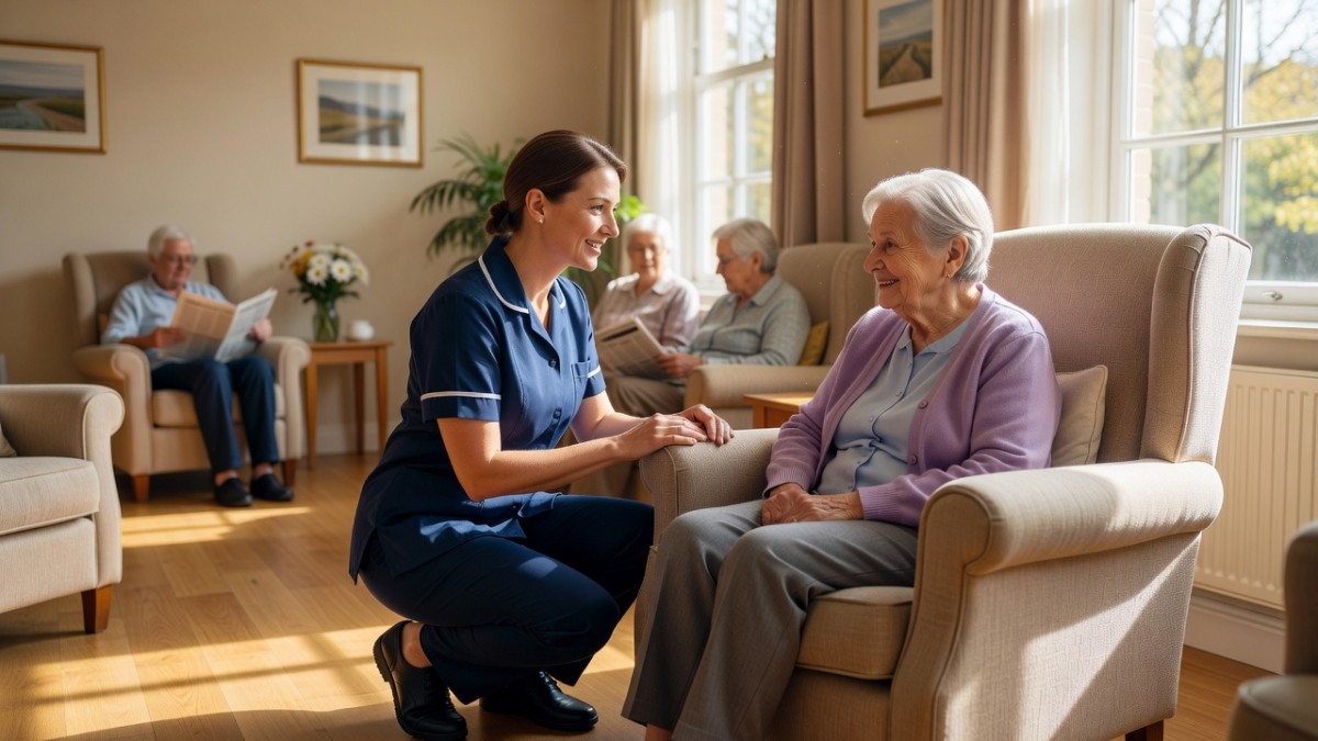 Care home worker with an elderly resident: social care providers feature heavily on the underpayment list