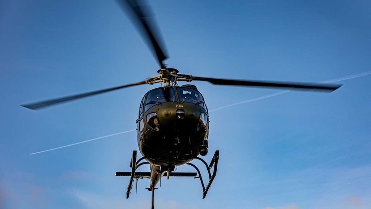 A Royal Danish Air Force light observation helicopter in flight. Danish Defence Command said one of its Fennec helicopters was fired at with flares during routine photographic coverage of a Russian frigate off Gedser on 14 September 2026. Photo: Danish Ministry of Defence, via Army Recognition