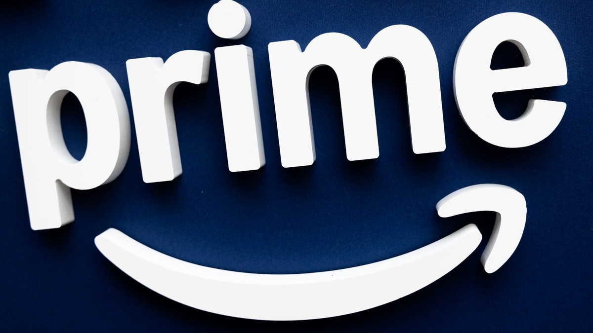 The Prime Video logo at an Amazon program presentation in Cologne in June 2025. Image: CNBC via Getty Images