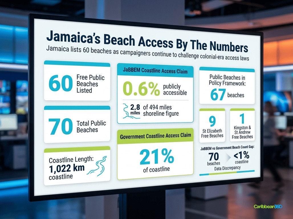 Jamaica's beach access by the numbers — Ministry of Tourism figures for 2026