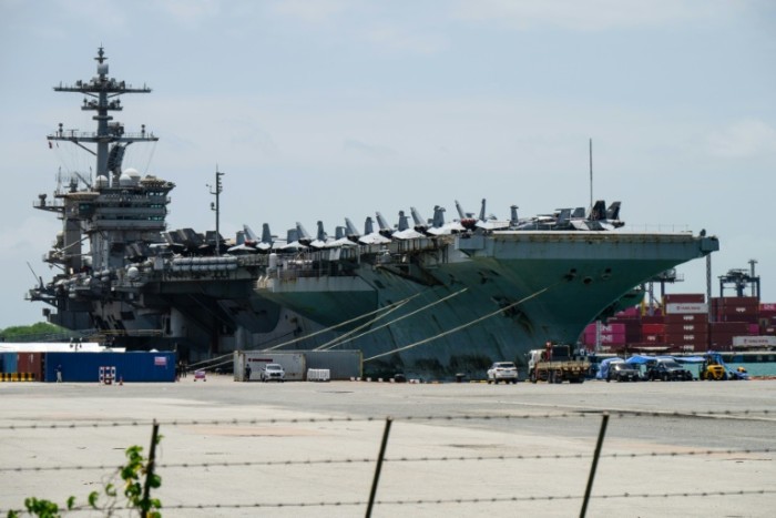 The USS Abraham Lincoln at Laem Chabang Port, near Pattaya, during its five-day visit to Thailand