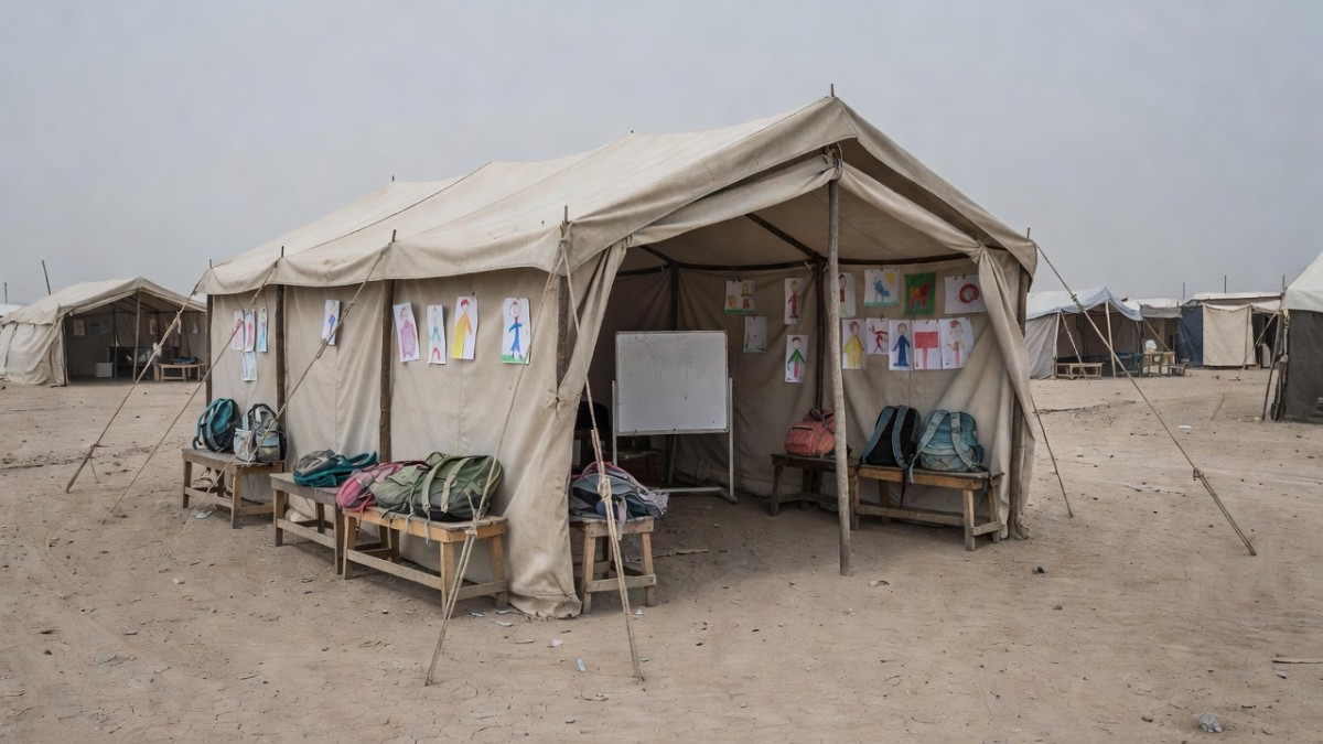 Tent classrooms and improvised learning spaces have become a substitute for Gaza's destroyed schools