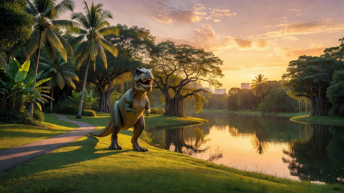 Dinosaur Walks Offer Creative Companionship in Bangkok Parks