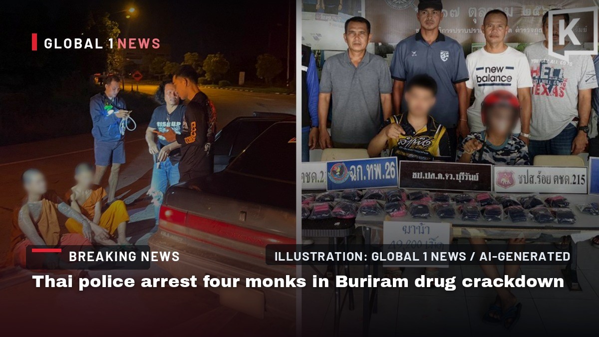 Thai police arrest four monks in Buriram drug crackdown