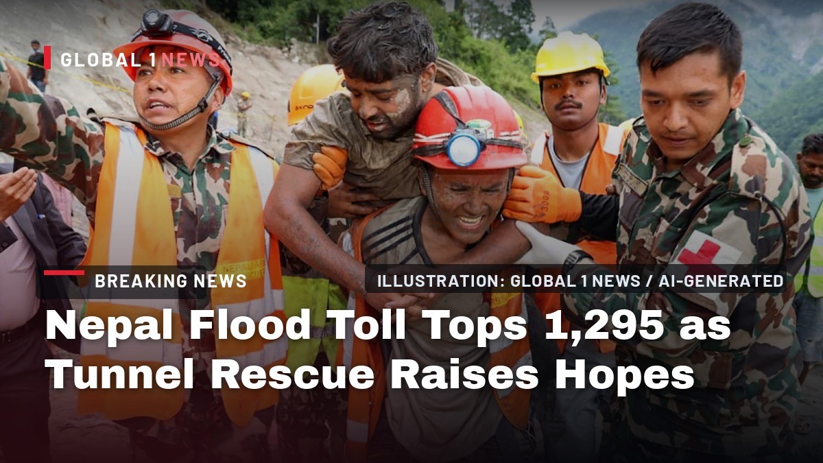 Nepal Flood Toll Tops 1,295 as Tunnel Rescue Raises Hopes