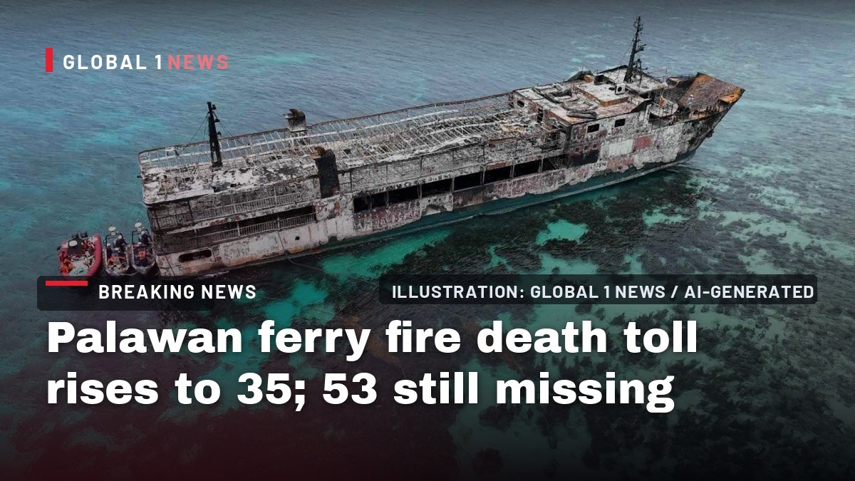 Palawan ferry fire death toll rises to 35; 53 still missing