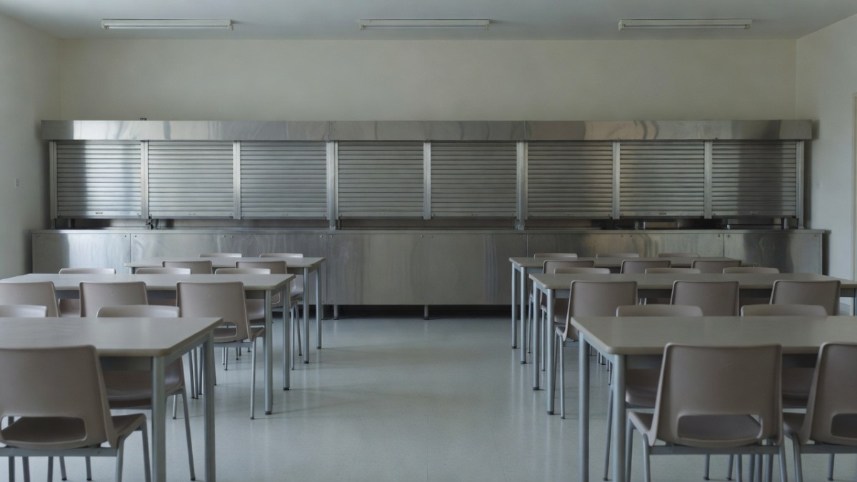 Cafeteria dining room at Mexico City's General Hospital, closed after the salmonella outbreak